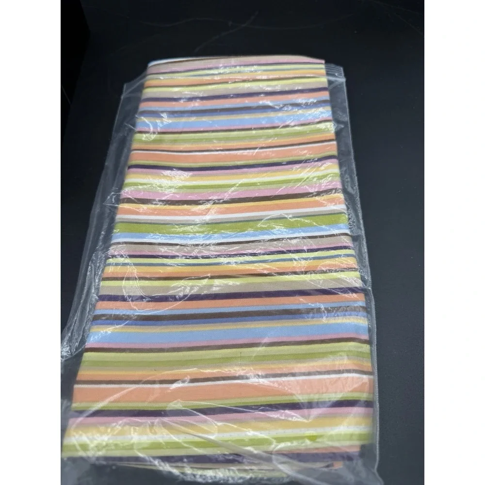 🌞 Longaberger Set of 2 Summertime Stripe Napkins NIP 🍋 New in Package 🧺